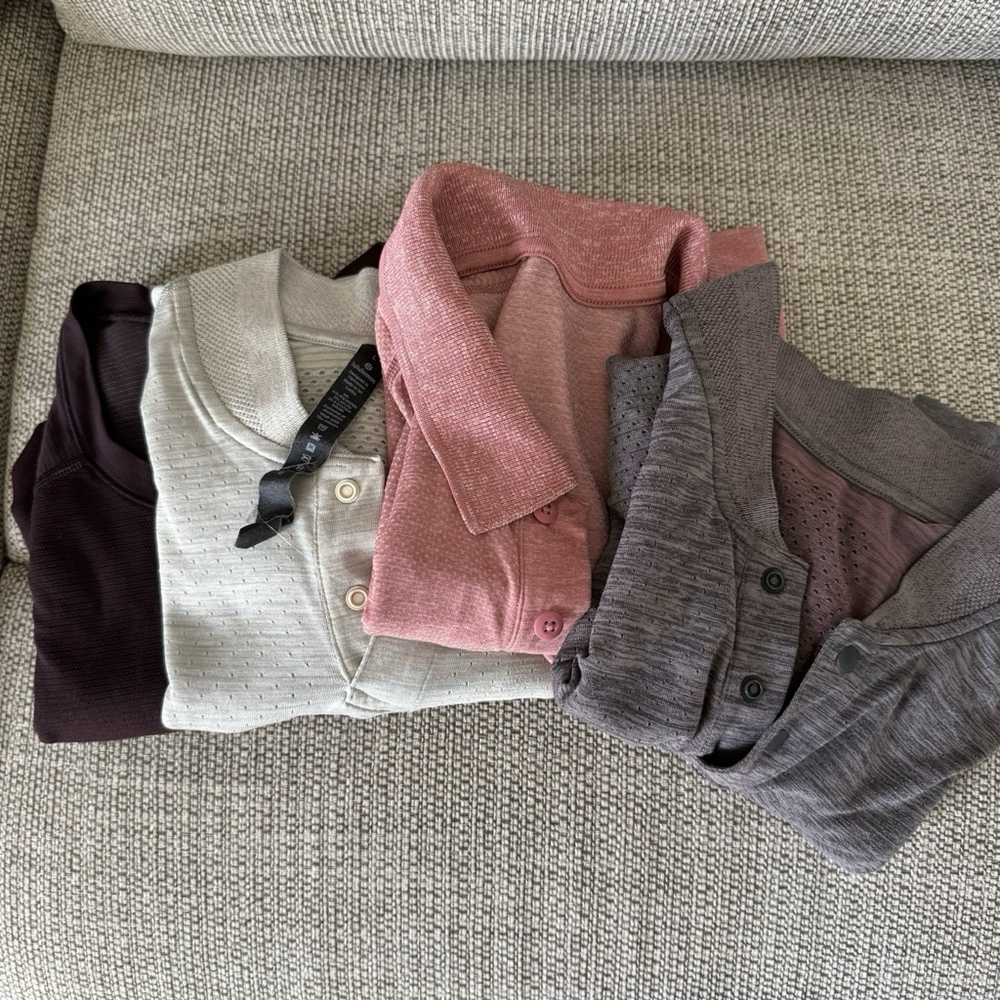 4 Pack Large Lululemon Men’s Metal Vent Tech Polo Shirt Bundle Workout Athletic